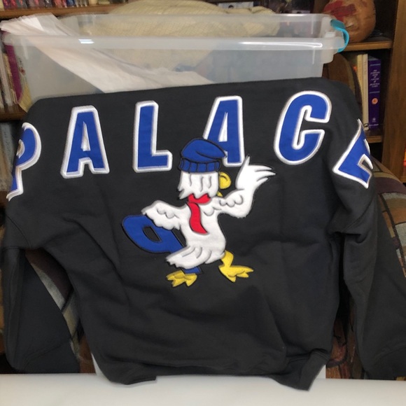 PALACE Skateboards Chilly Duck Black 2 Sided Mens Small Size Crewneck Sweatshirt - Picture 2 of 6